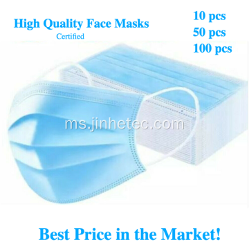 FDA CE Masker Wajah Pakai 3Ply Masker